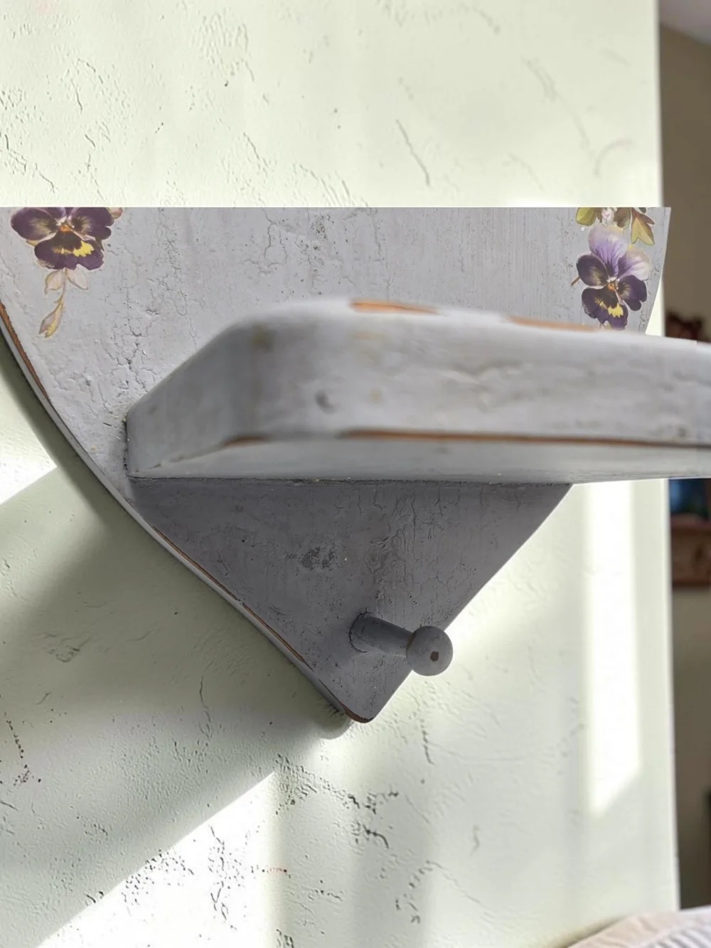 Vintage Style Heart Wall Shelf Hand Painted Floral Shabby Chic Cottage Decor